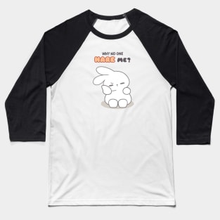 Funny bunny puns, Why no one Hare me? Baseball T-Shirt